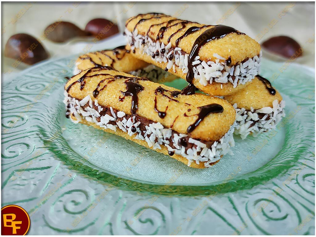 Pavesini con crema di castagne e cioccolato fondente