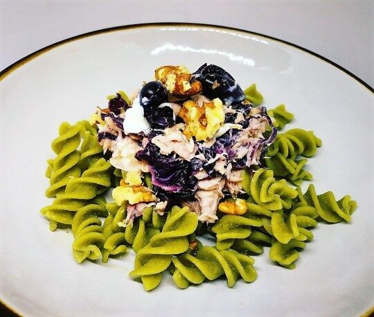 Peas pasta with radicchio&tuna