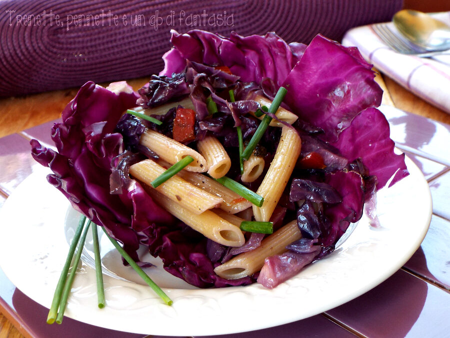 Penne al cavolo rosso|ricetta facile