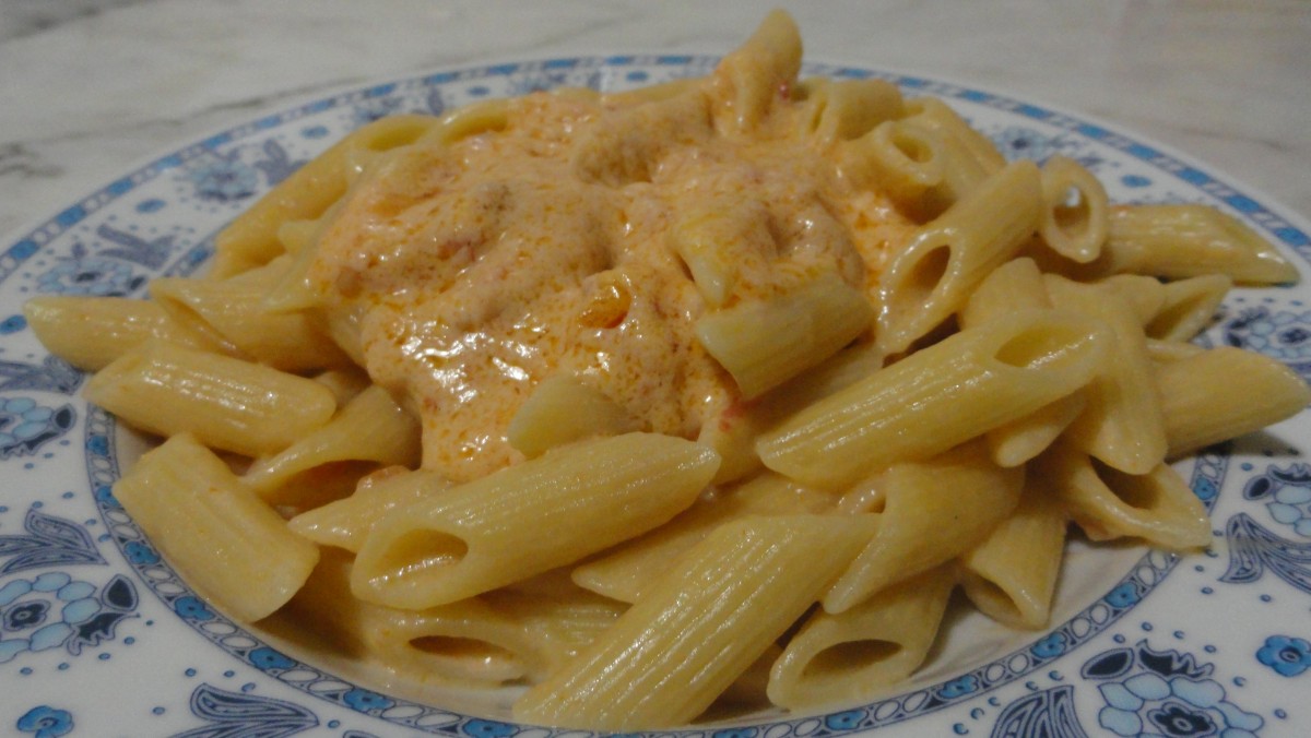 Penne alla crema di salmone