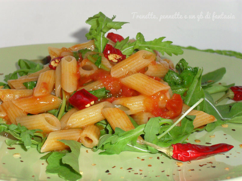 Penne all’arrabbiata con rughetta
