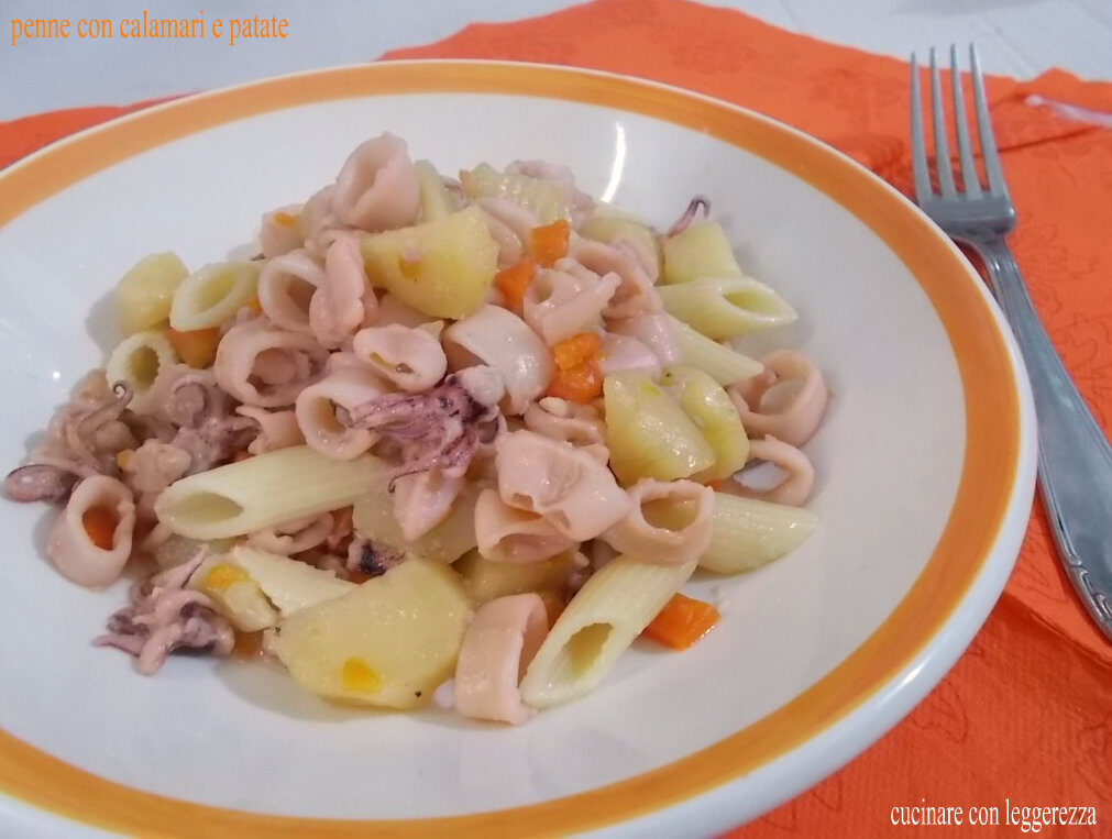 Penne con calamari e patate