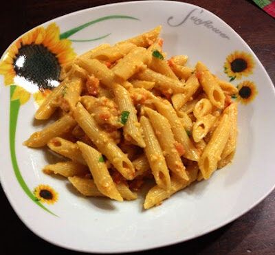 Penne con pesto alla trapanese