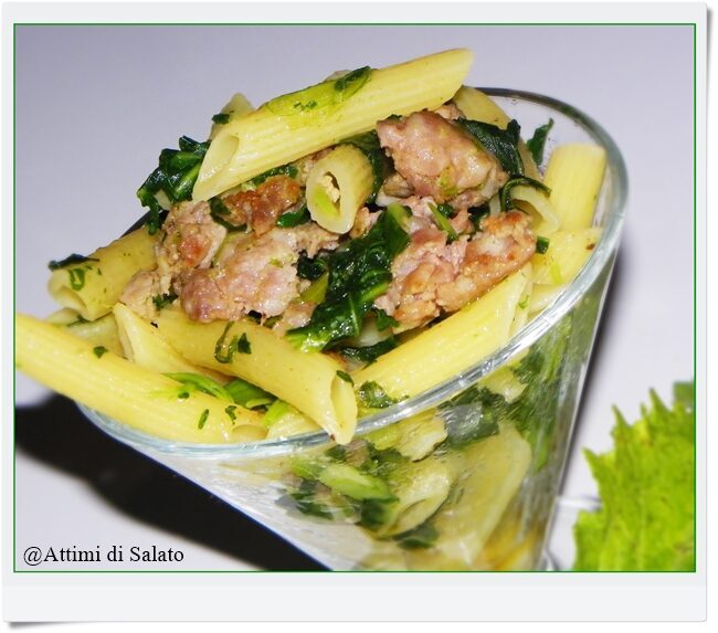 Penne con salsiccia e cime di rapa