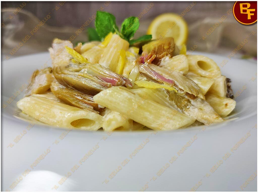 Penne cremose con carciofi e limone
