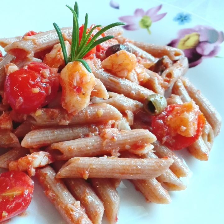 Penne di farro con baccalà