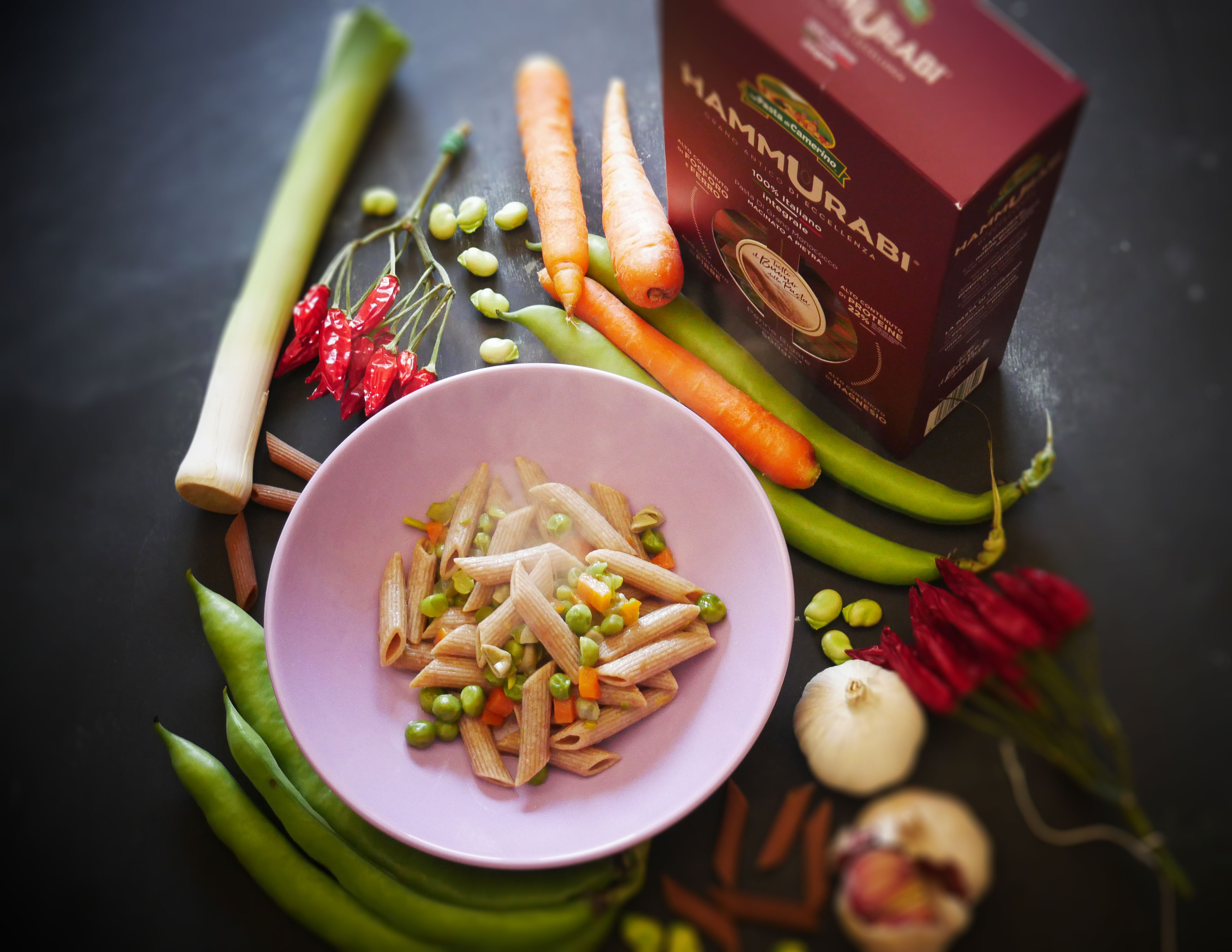 Penne di grano antico “hammurabi” e verdure di primavera!