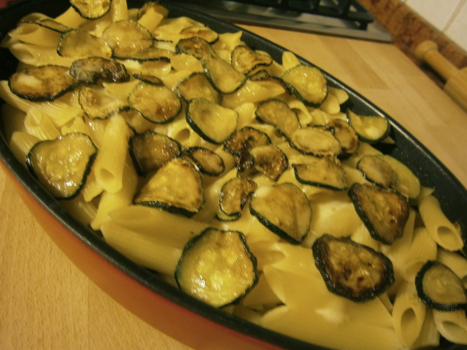 Penne gratinate con zucchine