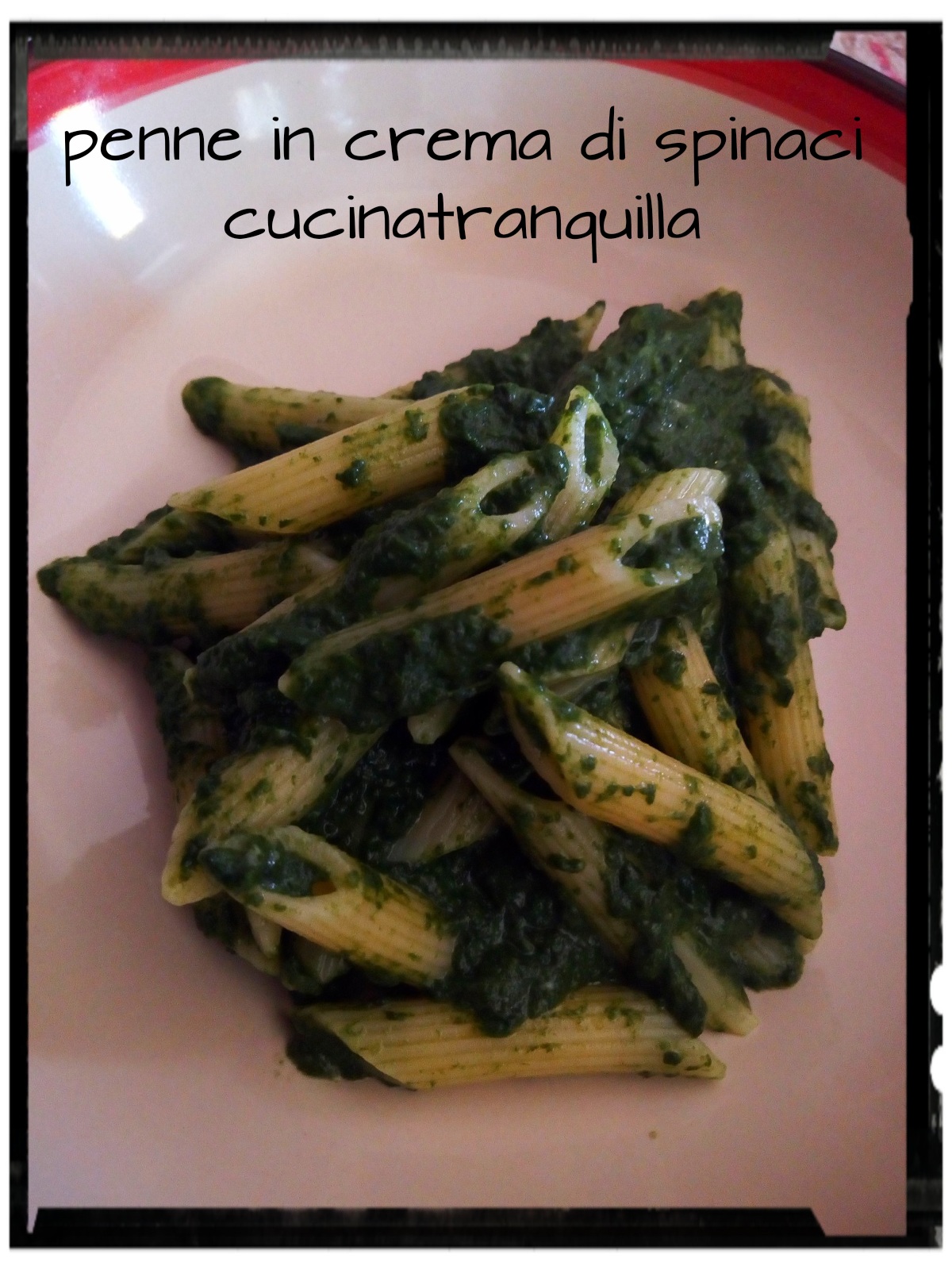 Penne in crema di spinaci