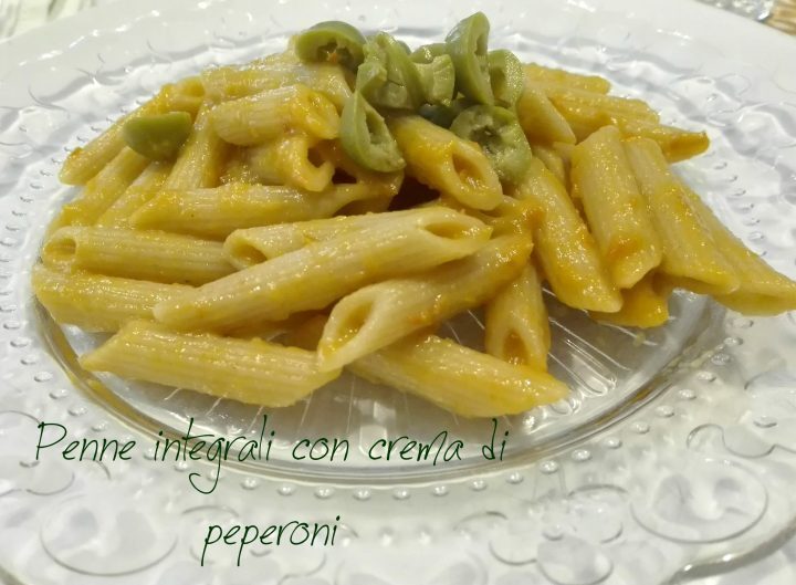 Penne integrali con crema di peperoni