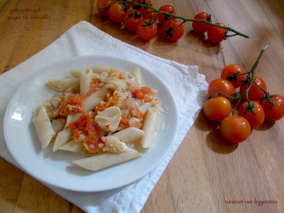Pennette al sugo di nasello