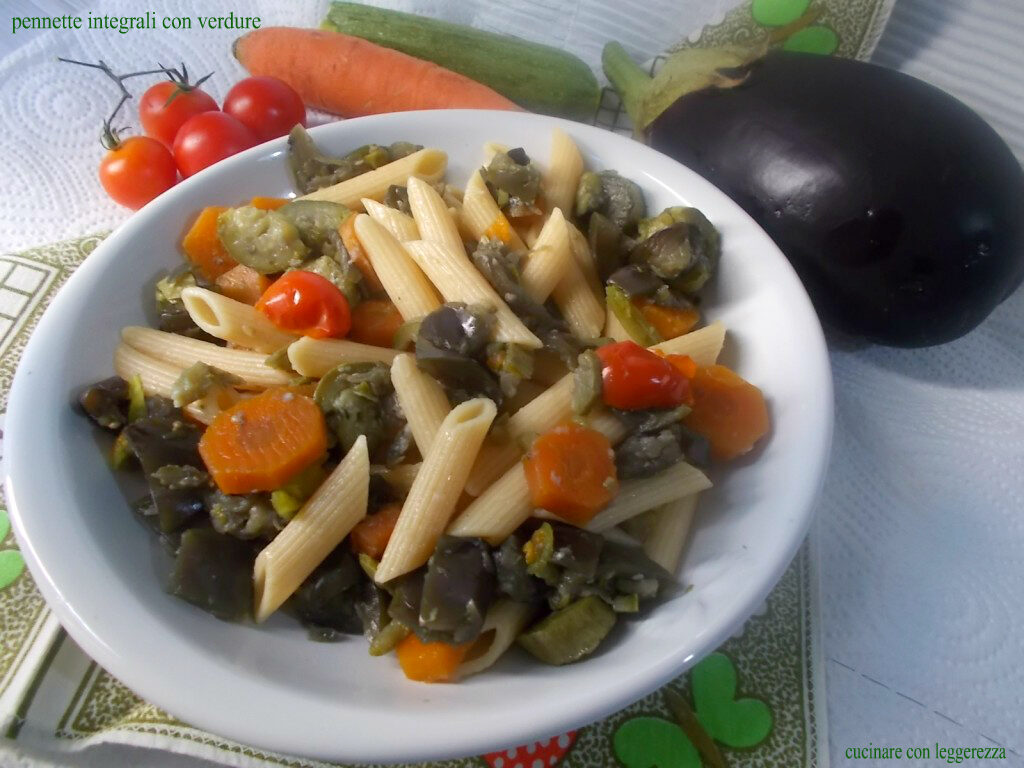 Pennette integrali con verdure