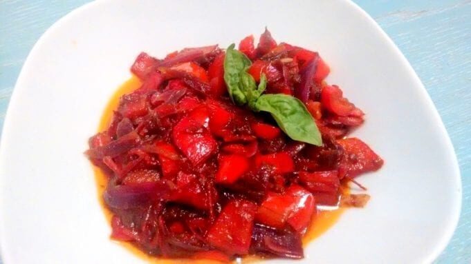 Peperoni con cipolla in agrodolce con bimby