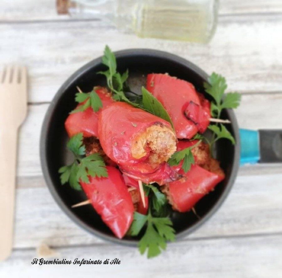 Peperoni farciti al pane