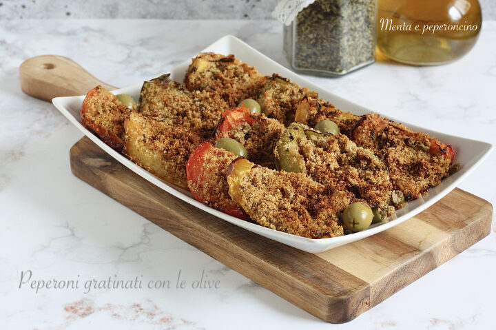 Peperoni gratinati con le olive