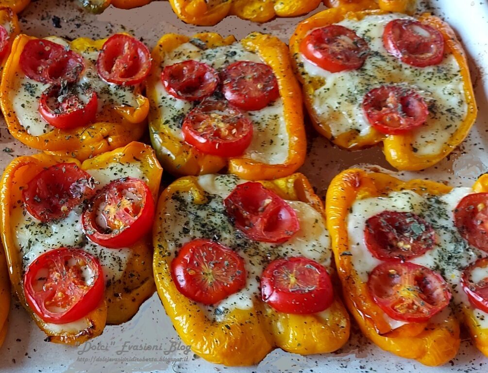 Peperoni ripieni ai quattro formaggi