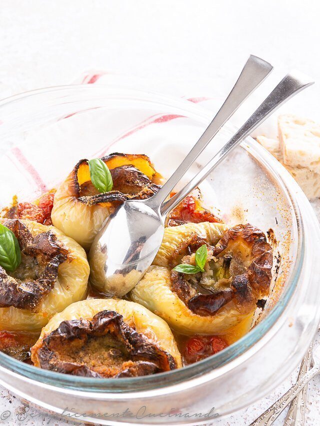 Peperoni ripieni al forno : varietà zorza.