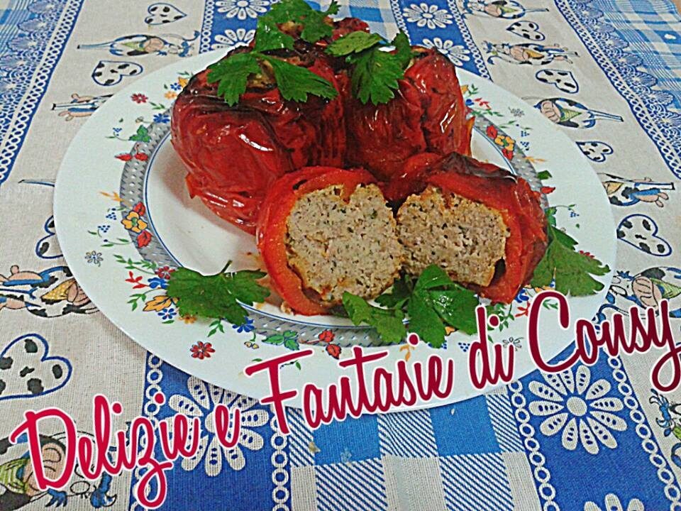 Peperoni ripieni con carne di tacchino