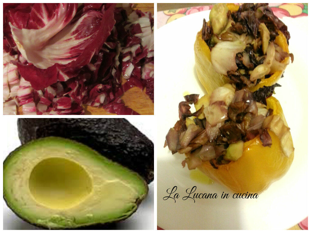 Peperoni ripieni con radicchio e avocado