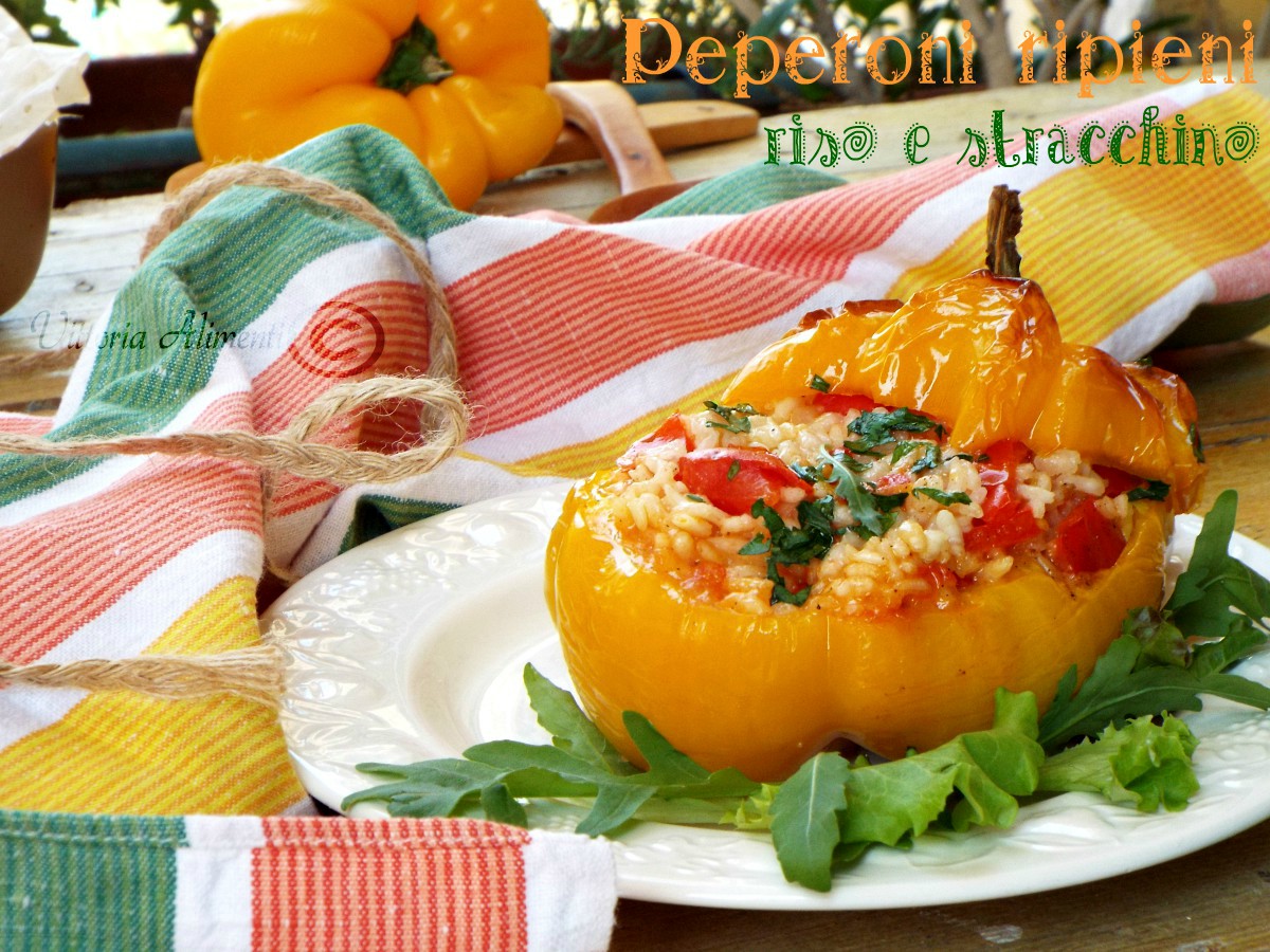 Peperoni ripieni con riso e stracchino