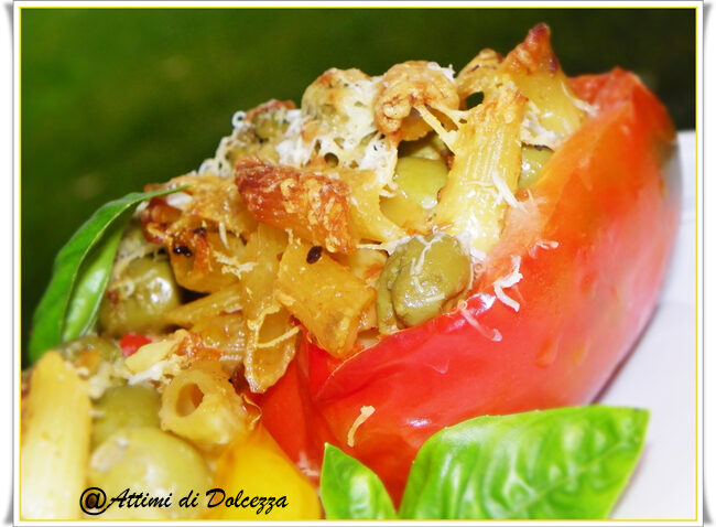 Peperoni ripieni di pasta