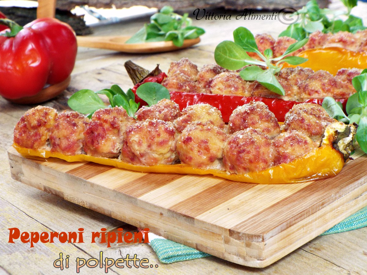 Peperoni ripieni di polpette
