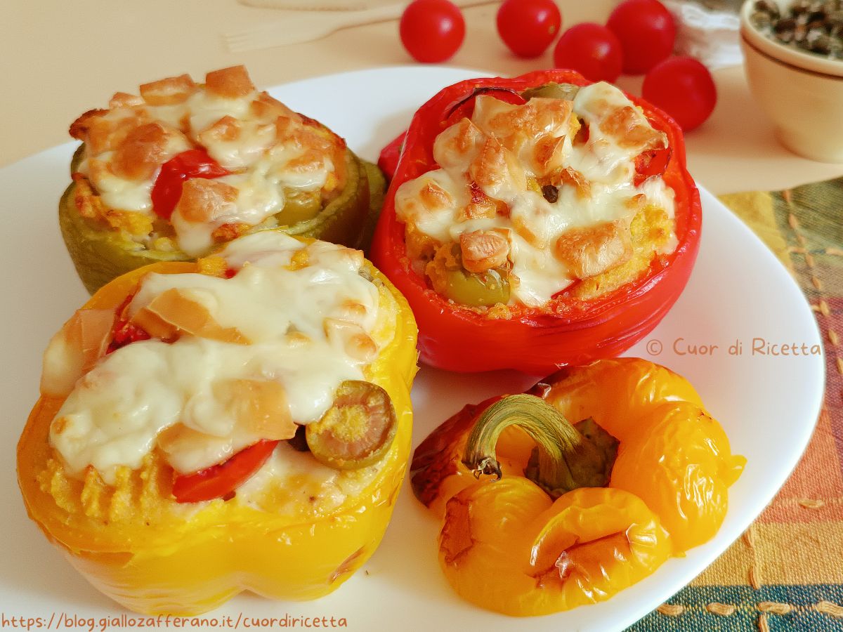 Peperoni ripieni vegetariani al forno
