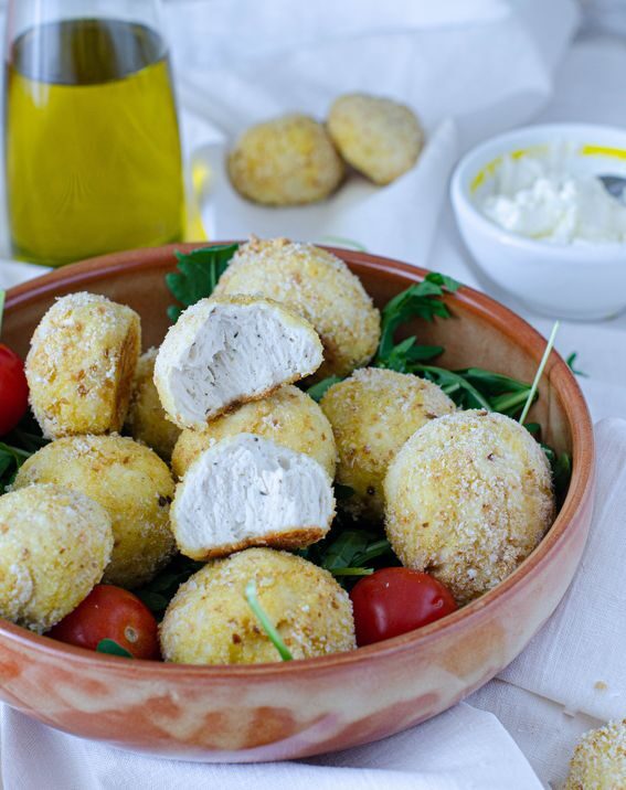 Pepite di pollo e ricotta cotte in forno