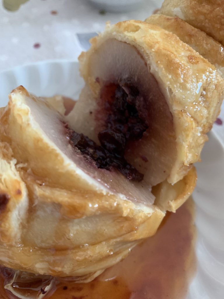 Pere ripiene in gabbia-versione rivisitata delle pere al vino