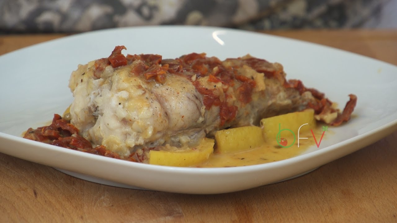 Pescatrice con pomodori secchi e limone [videoricetta]