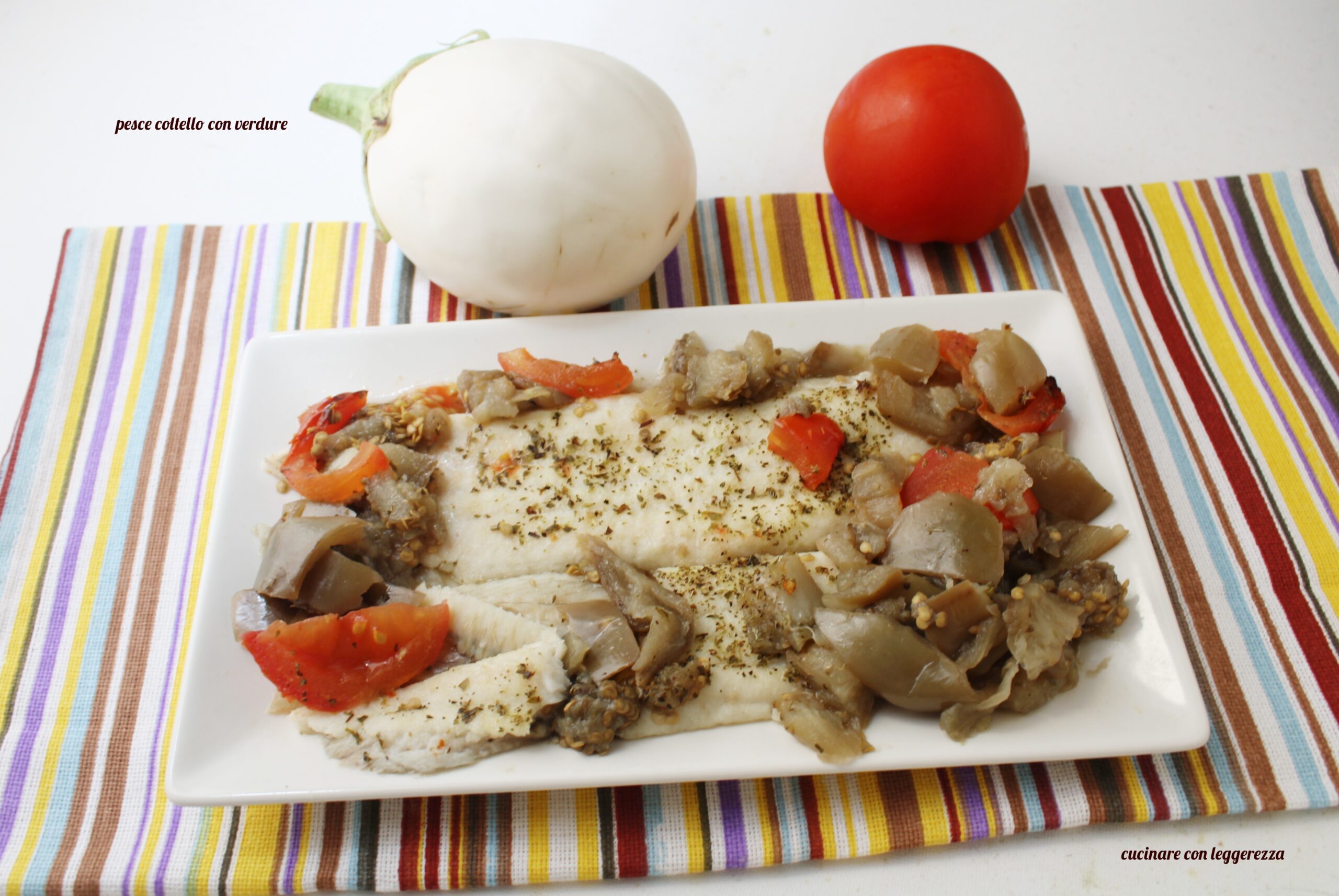 Pesce coltello con verdure