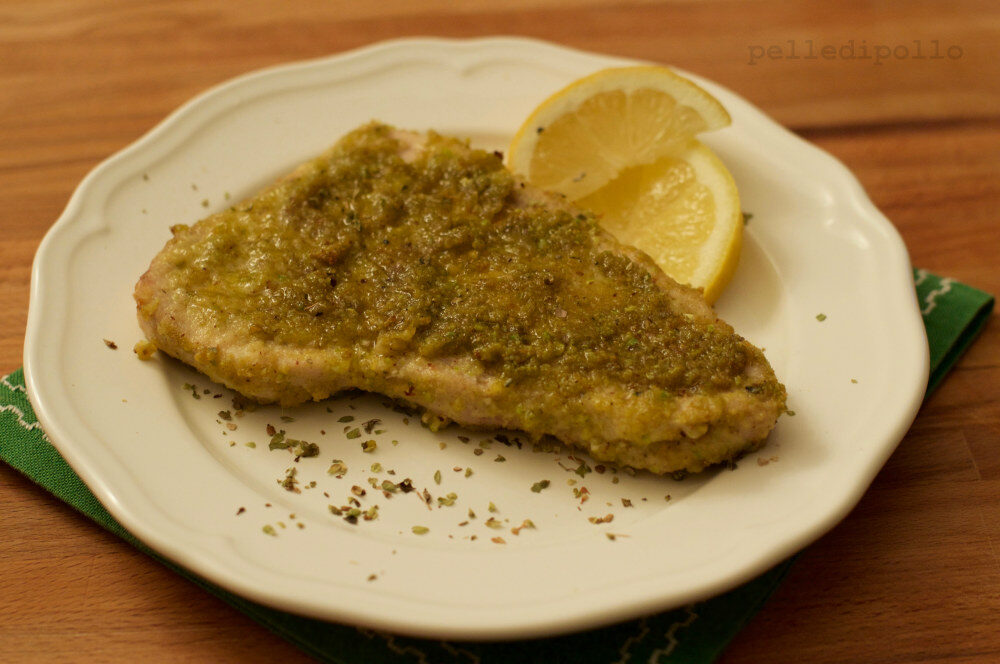 Pesce spada al forno gratinato ai pistacchi