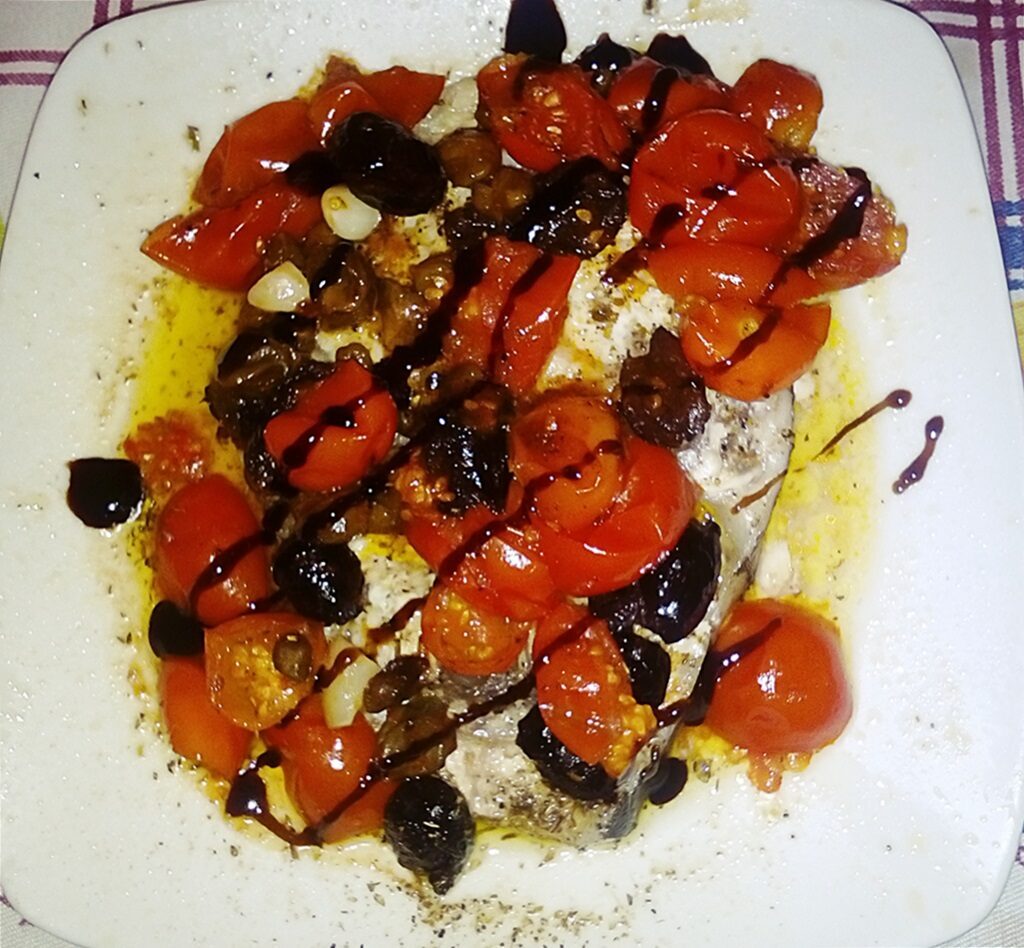 Pesce spada alla mediterranea al microonde