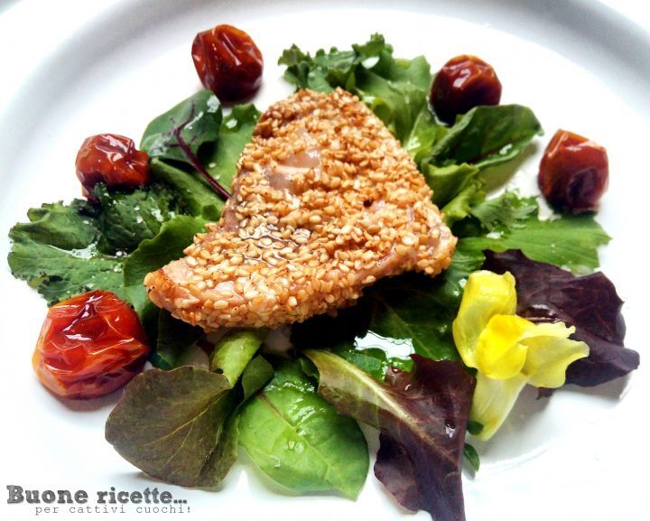 Pesce spada in crosta di sesamo