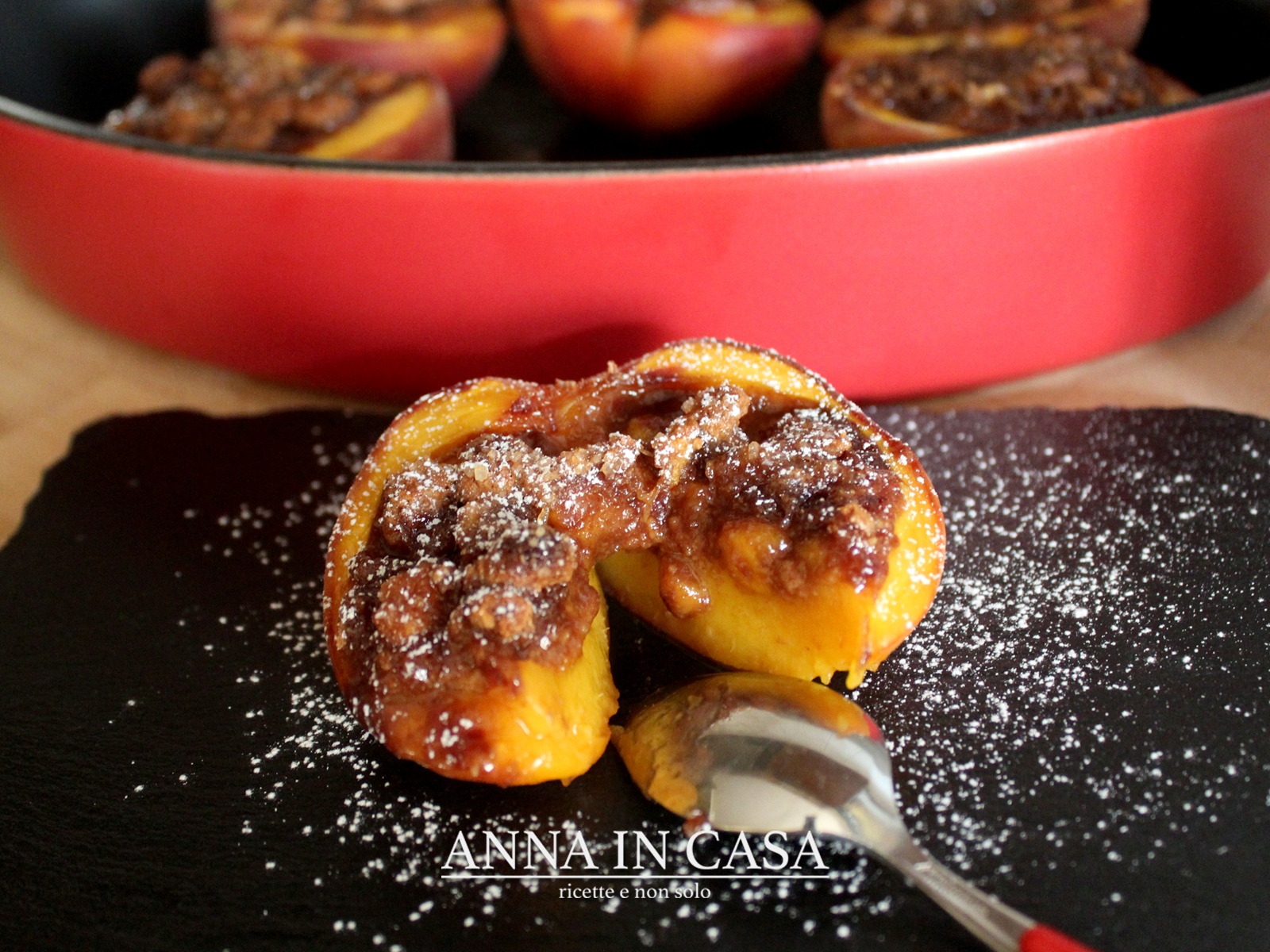 Pesche con crema gianduia