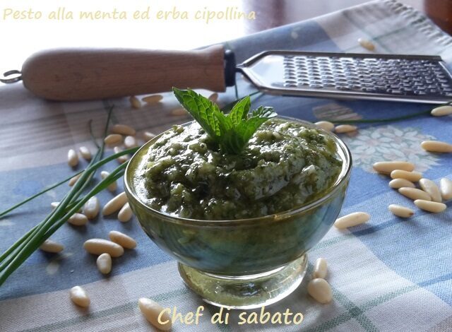 Pesto alla menta ed erba cipollina