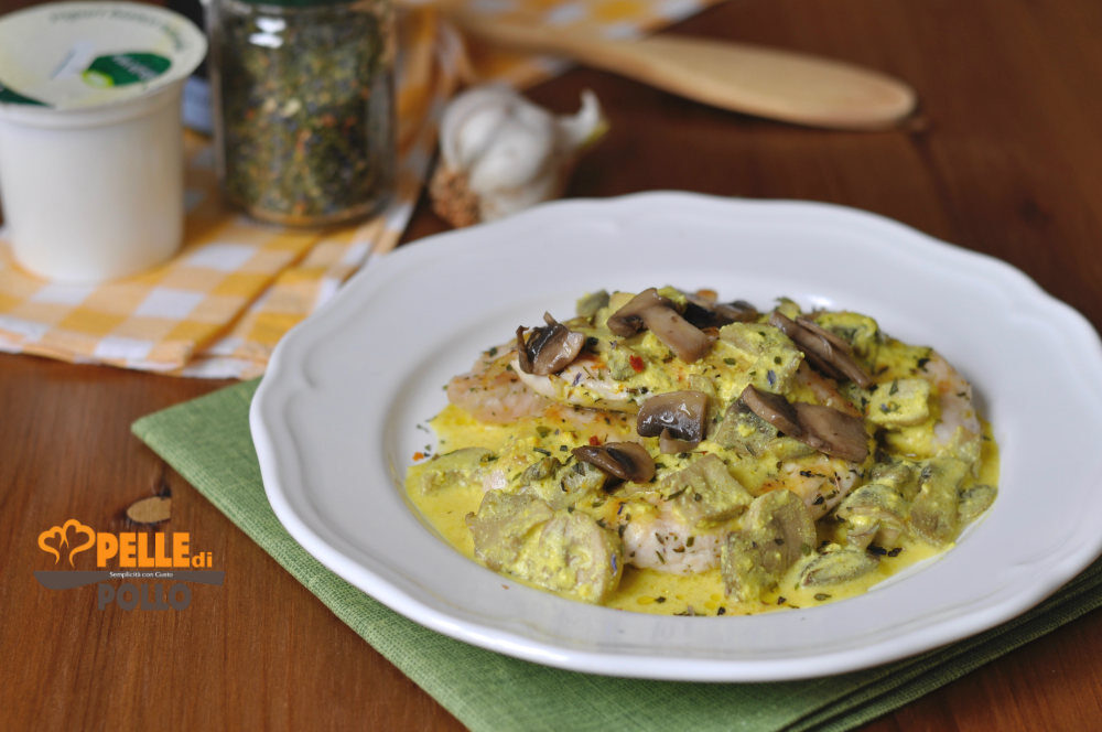Petto di pollo ai funghi e yogurt