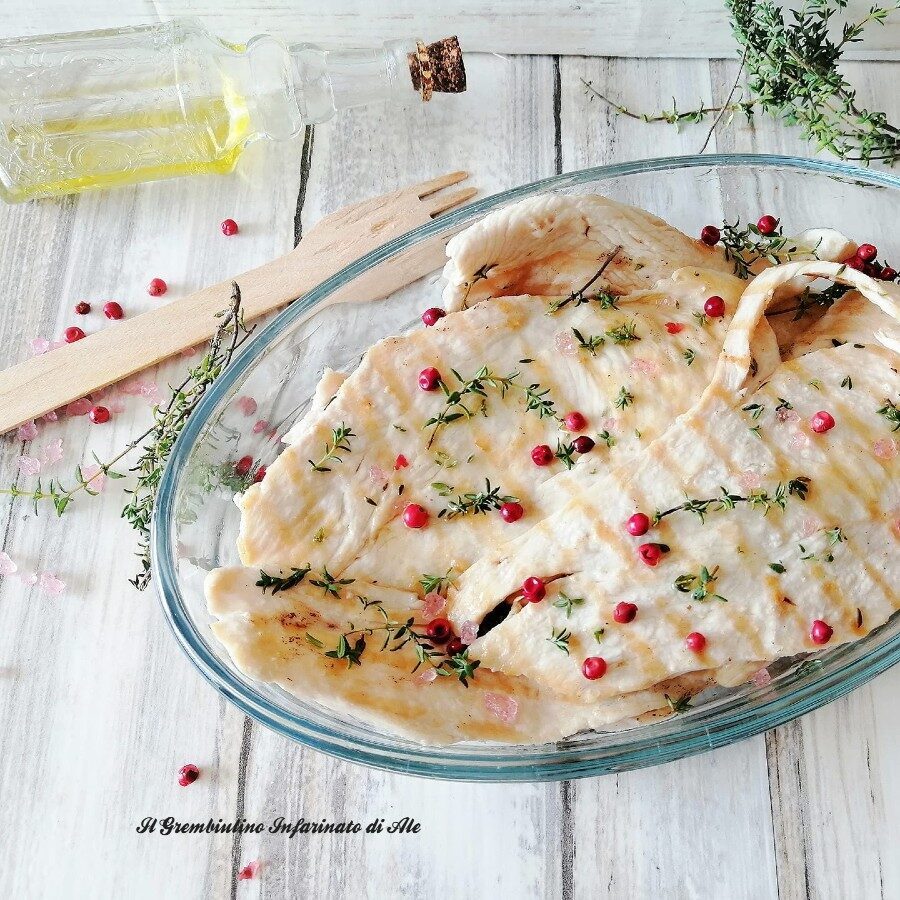 Petto di pollo con marinatura di sale al chianti