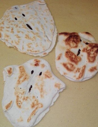 Piada fantasmini di halloween con la crema di nocciole