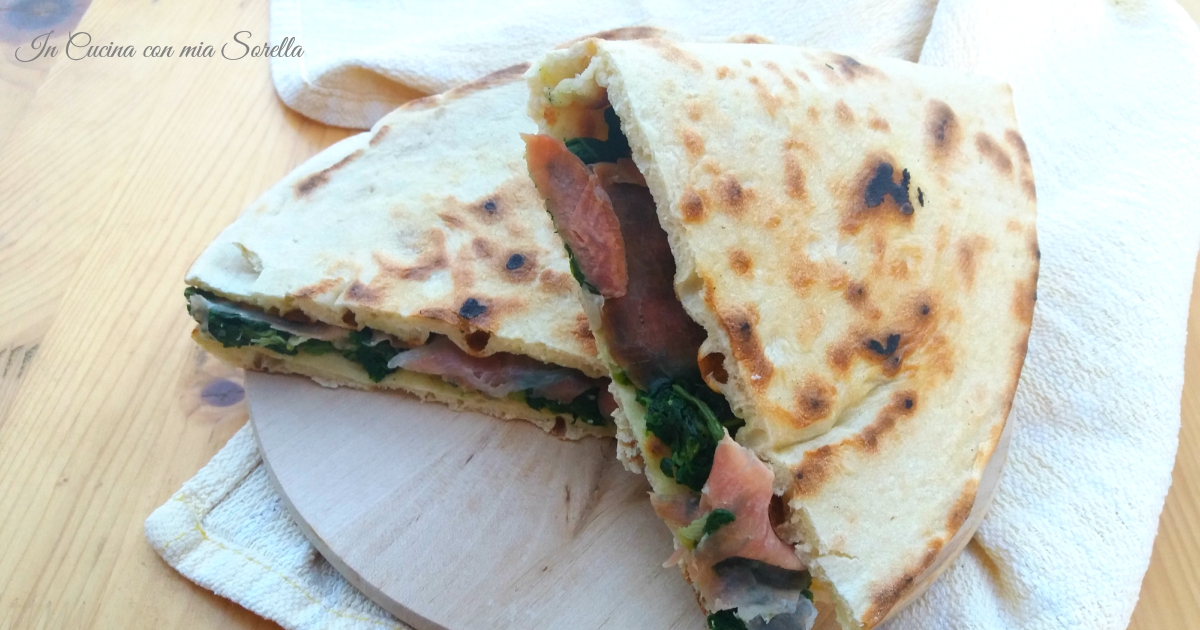 Piadina light al prosciutto e spinaci