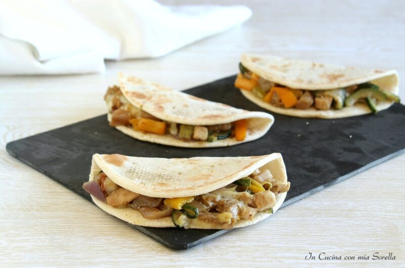 Piadine alla ortolana con pollo