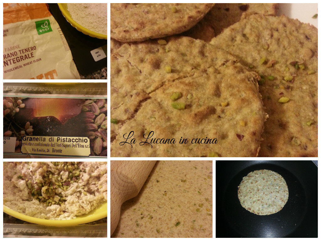 Piadine integrali vegane con pistacchi di bronte