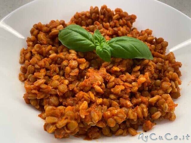 Piatto unico farro e lenticchie
