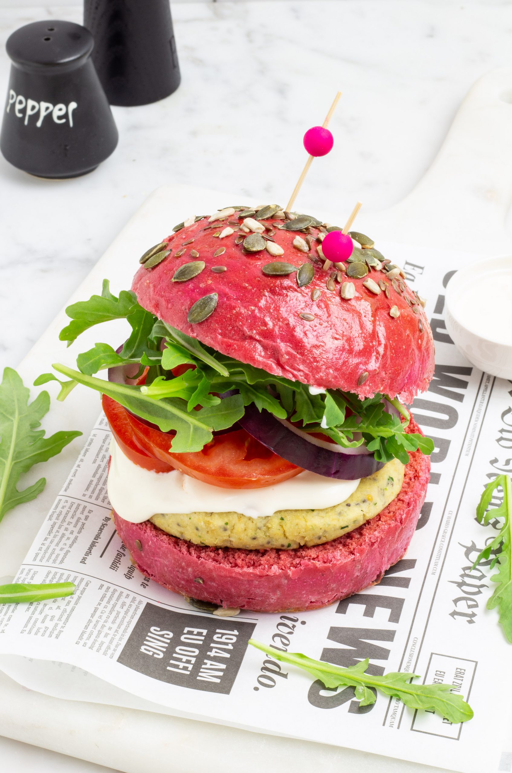 Pink burger con miglio e tonno