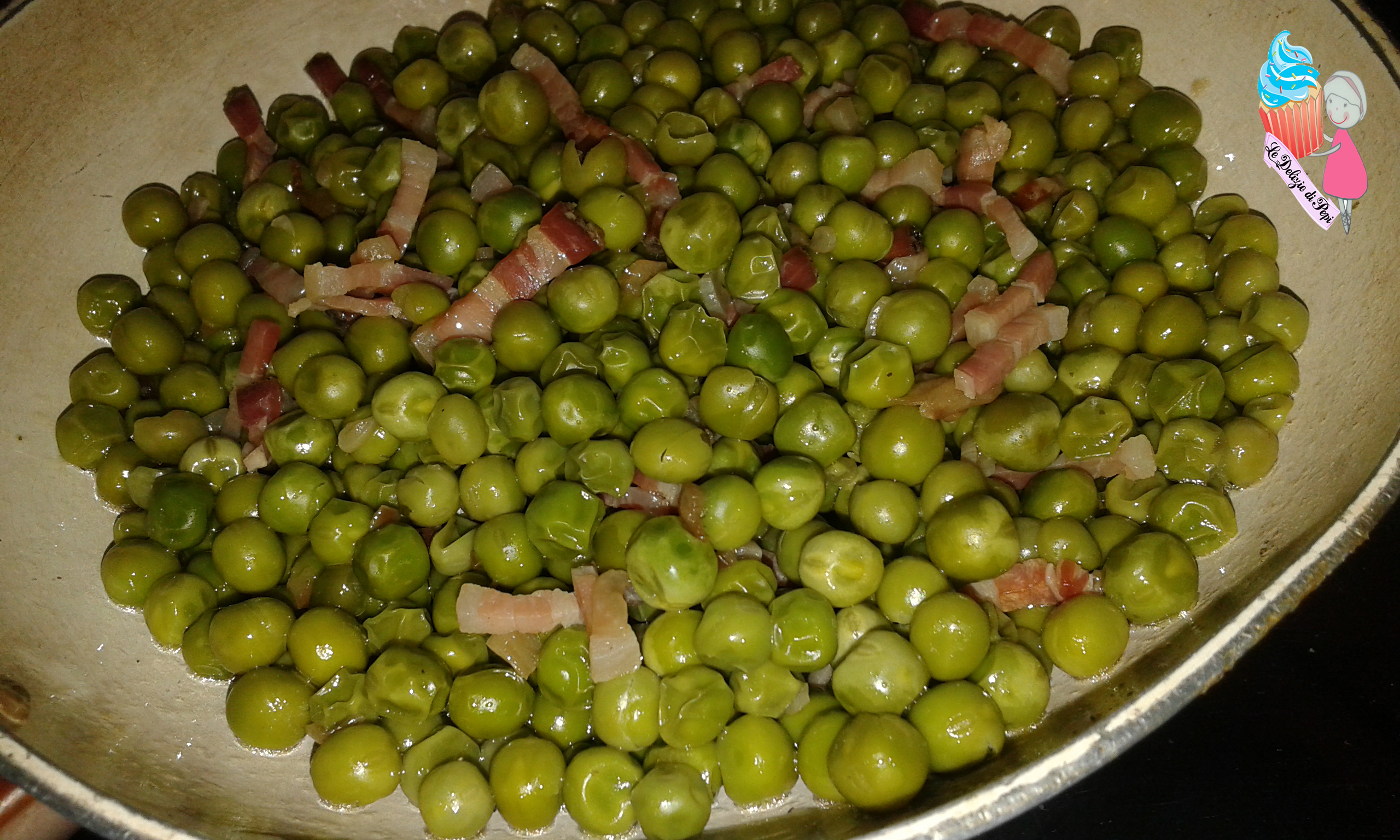 Piselli con pancetta