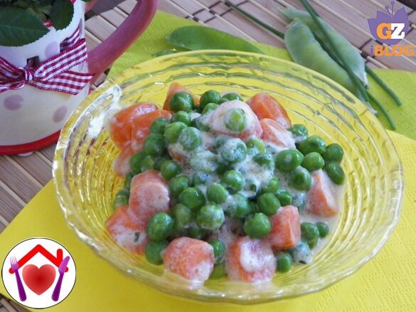 Piselli e carote al formaggio