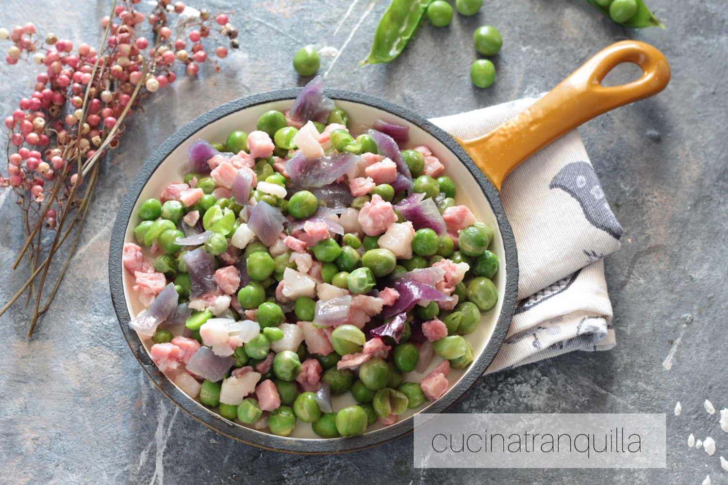 Piselli e pancetta