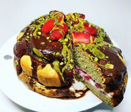 Pistacchio&strawberry cake