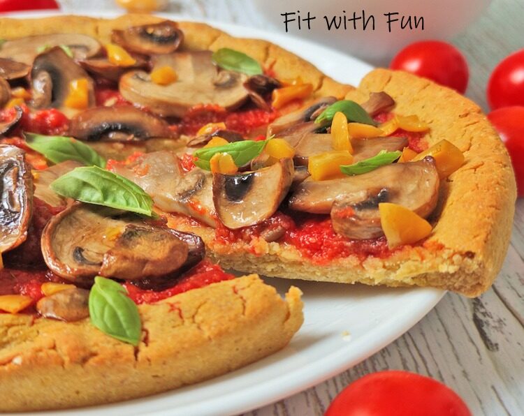 Pizza al tofu vegan proteica senza glutine e lievitazione