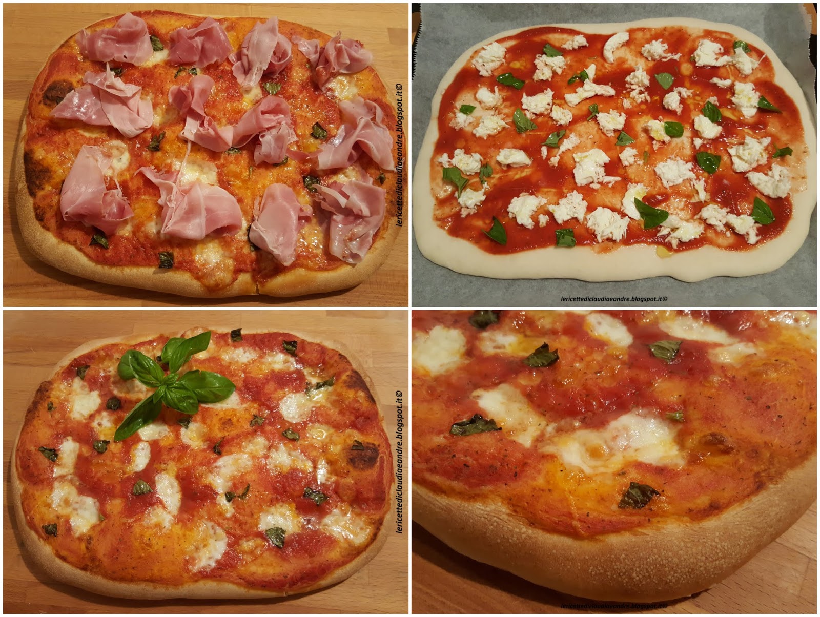 Pizza con speck cotto e mozzarella